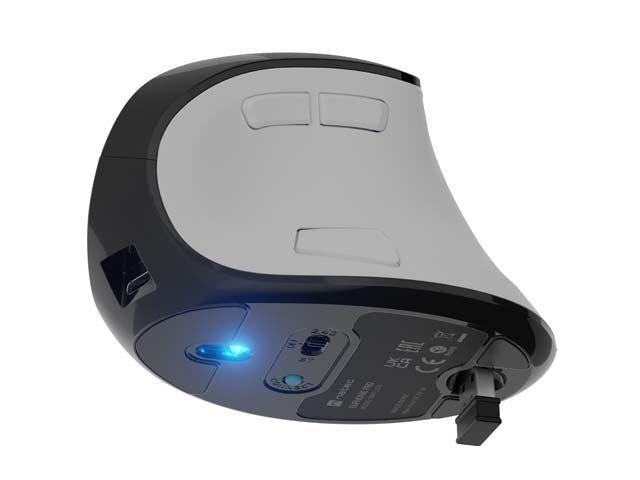 Natec Euphonie Vertical Mouse PRO Wireless  BT 5.0, 4000DPI Silent, Programmable, White