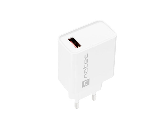 Natec USB Charger Ribera 1X USB-A 18W, White