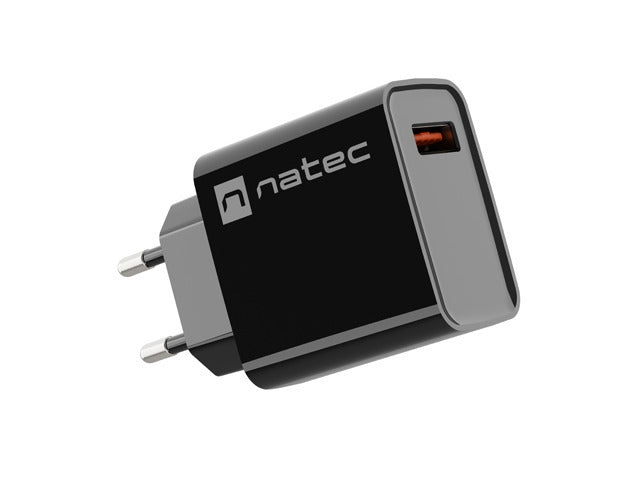 Natec USB Charger Ribera 1X USB-A 18W, Black