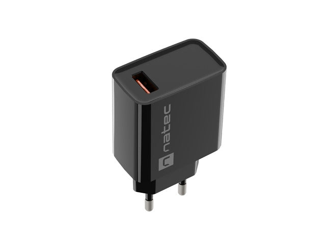 Natec USB Charger Ribera 1X USB-A 18W, Black