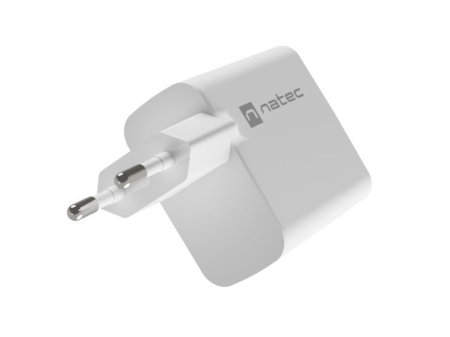 Natec USB Charger  Ribera Gan 1X USB-A + 1X USB-C 65W, White