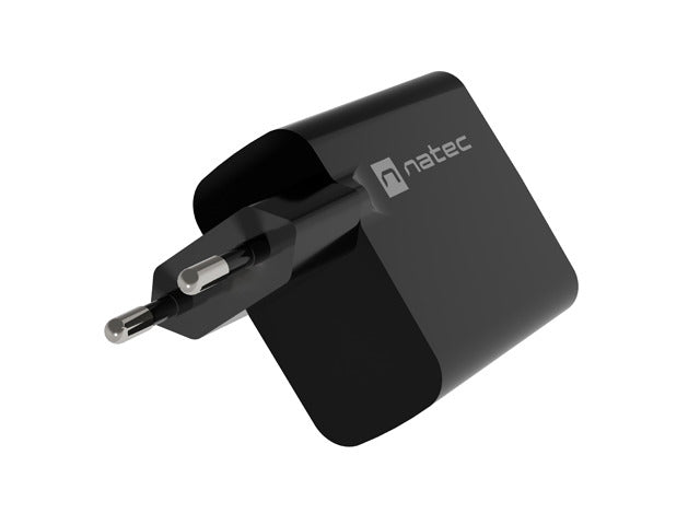 Natec USB Charger  Ribera Gan 1X USB-A + 1X USB-C 65W, Black