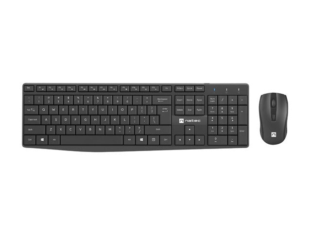 Natec Set 2 in 1 Keyboard Black Squid + Mouse Wireless US Layout