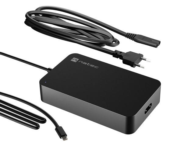 Natec Grayling Laptop Charger, 90W, USB-C for laptops, tablets, phones