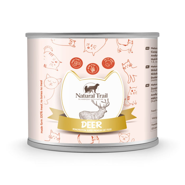 NATURAL TRAIL Monoprotein Deer - wet cat food - 185g