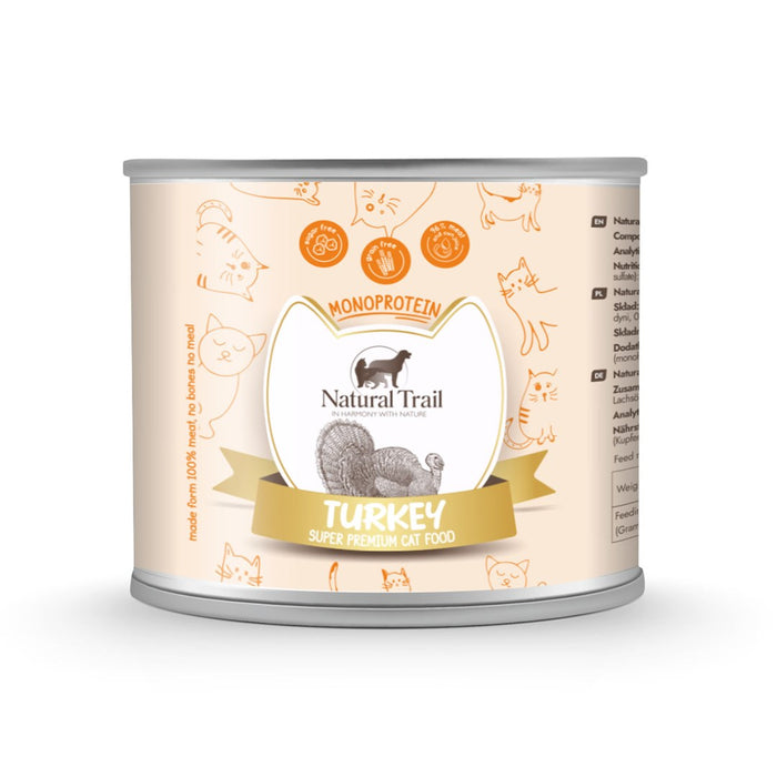 NATURAL TRAIL Cat Monoprotein Turkey - wet cat food - 185g
