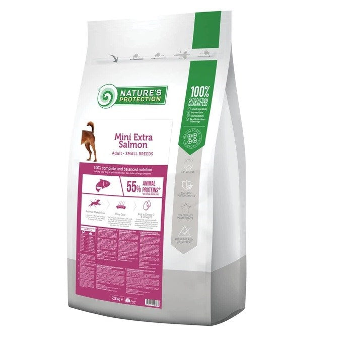 NATURE'S PROTECTION Mini Extra Salmon - dry dog food - 7,5kg