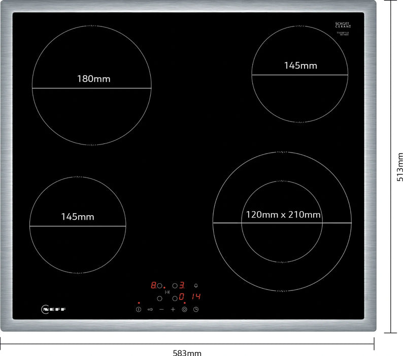 Built-in ceramic hob NEFF T16SBF1L0***, Electric