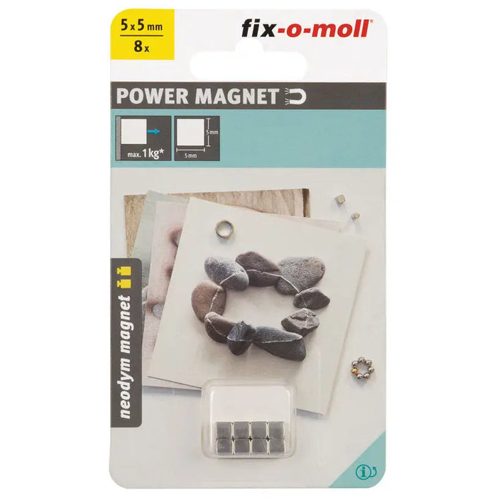 NEODYMIUM MAGNET CUBE 5X5 MM 8 PCS FIX-O-MOLL - Магнитни инструменти и аксесоари<<<Ръчни инструменти<<<Инструменти и