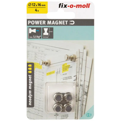 NEODYMIUM MAGNETIC PINS/SPONGES 12 MM/16 MM 4 PCS GRAY FIX-O-MOLL GRAY - Магнитни инструменти и аксесоари<<<Ръчни