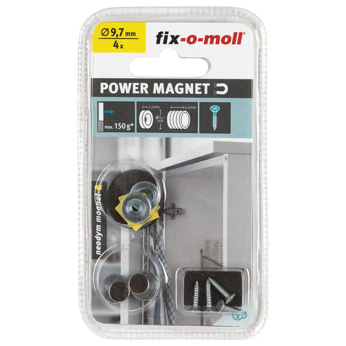 NEODYMIUM MAGNETIC SNAPPER 9.7 MM/6.4 MM FIX-O-MOLL - Мебелен обков<<<Мебели и обков<<<Мебели и