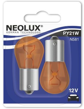 NEOLUX PY21W AMBER 12V BLISTER X2 PCS