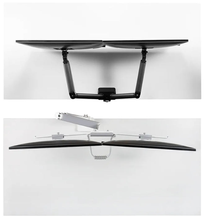 Neomounts Screen Desk Mount 2 screens (topfix clamp & grommet) for 2 Monitor Screens, White