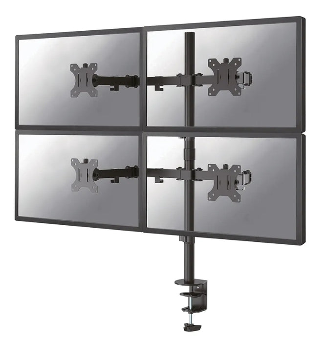Neomounts Flat Screen Desk Mount (clamp/grommet) for 4 Screens