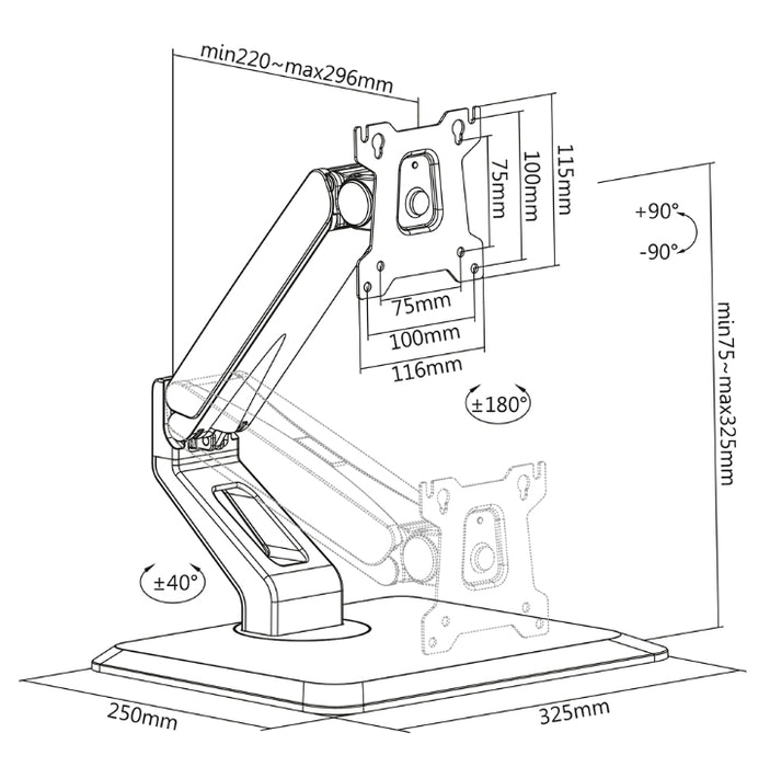 Neomounts Flat Screen Desk Mount (stand)