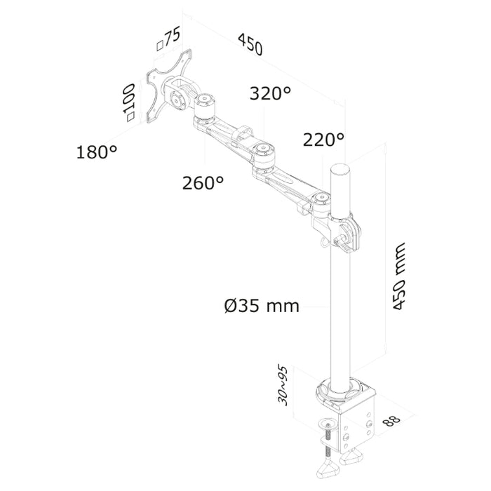 Neomounts Flat Screen Desk Mount (clamp)