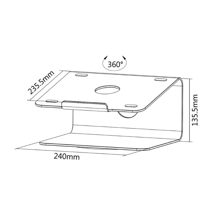 Neomounts Notebook Desk Stand (ergonomic, 360 degrees rotatable)