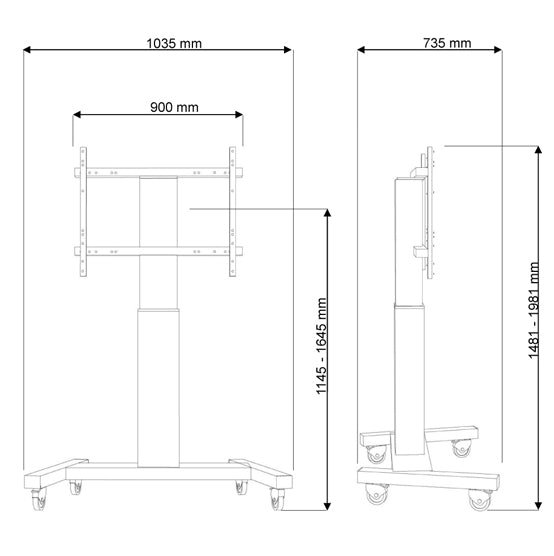 Neomounts Motorised Mobile Floor Stand - VESA 200x200 up to 800x600