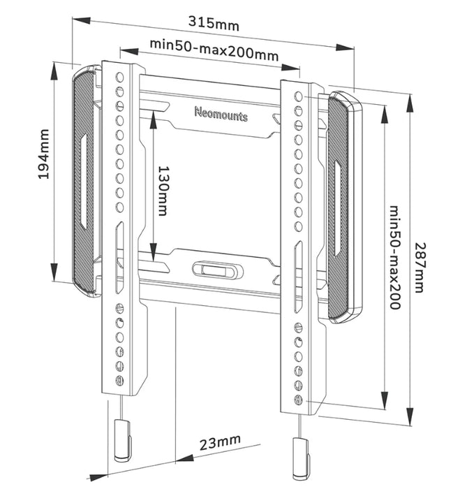 Neomounts Screen Wall Mount (fixed, ultra thin, VESA 200x200)