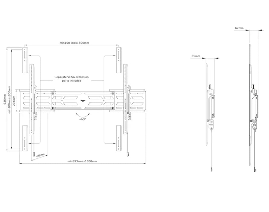 Neomounts Select Screen Wall Mount (fixed, VESA 800x600-1500x900)