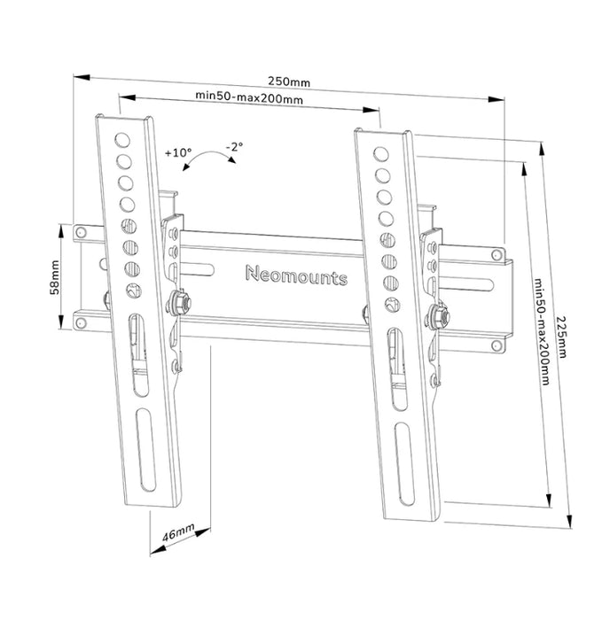 Neomounts Screen Wall Mount (tilt, lockable, VESA 200x200)