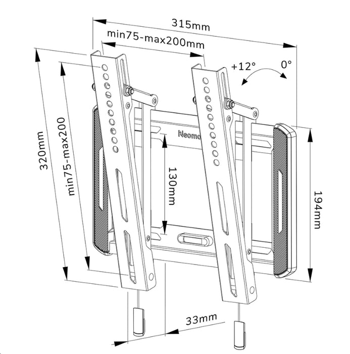 Neomounts Screen Wall Mount (tilt, VESA 200x200)