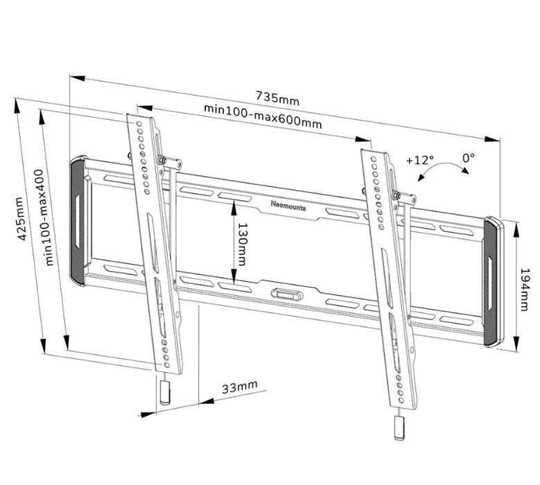 Neomounts Screen Wall Mount (tilt, VESA 600x400)