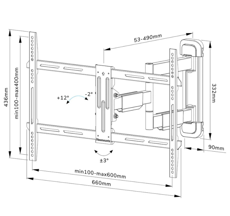 Neomounts Screen Wall Mount (full motion, 3 pivots, VESA 600x400)