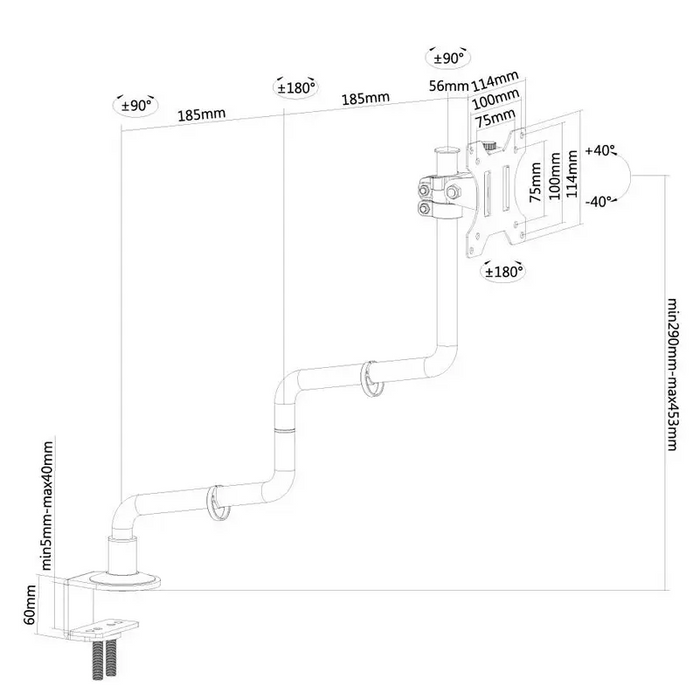 Neomounts monitor arm desk mount (clamp & grommet) 10’’-30’’ - Стойки за бюро<<<NEOMOUNTS BY NEWSTAR стойки<<<NEOMOUNTS