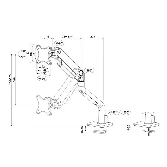 Neomounts Next One Desk Mount single display (topfix clamp &grommet) - Стойки за бюро<<<NEOMOUNTS BY NEWSTAR