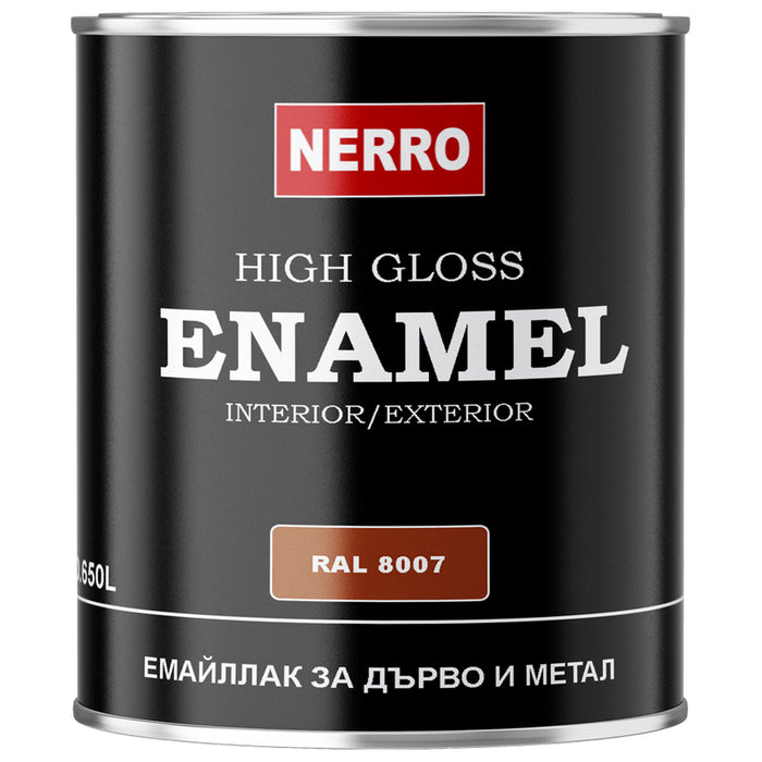 ENAMEL FOR WOOD AND METAL RAL 8007 BROWN 0.650 L NERRO