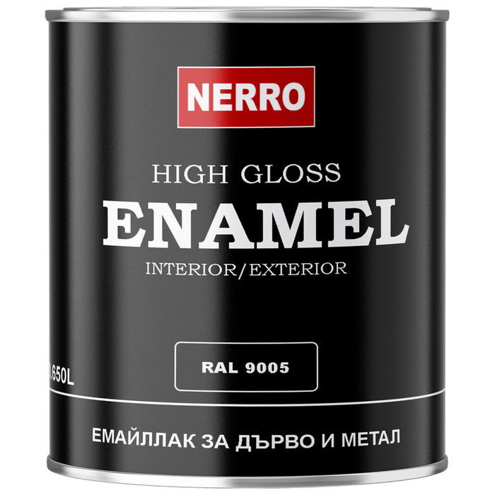 ENAMEL FOR WOOD AND METAL RAL 9005 BLACK 0.650 L NERRO