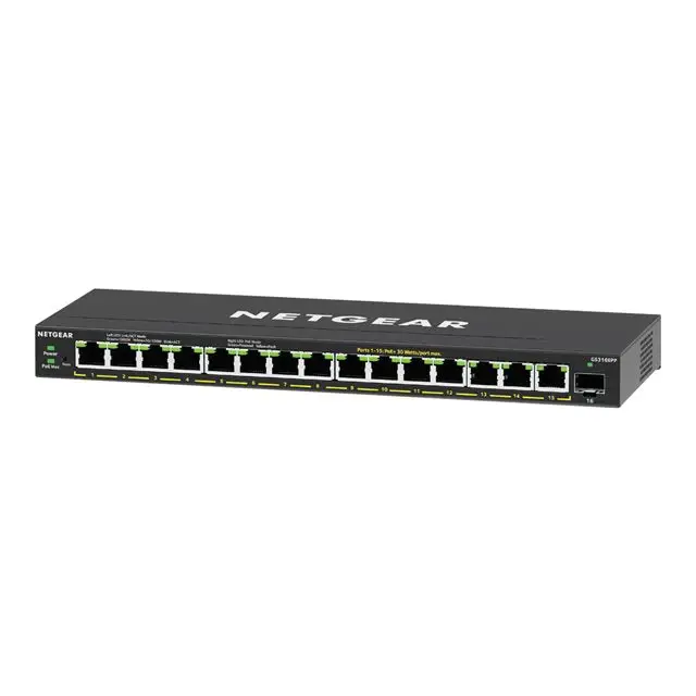 NETGEAR 16PT GE Plus Switch W/ HI-PWR POE+ - Комутатор - Уебмениджмънт<<<Мрежи<<<Мрежи и умен дом<<<ALSO&&&Компютър