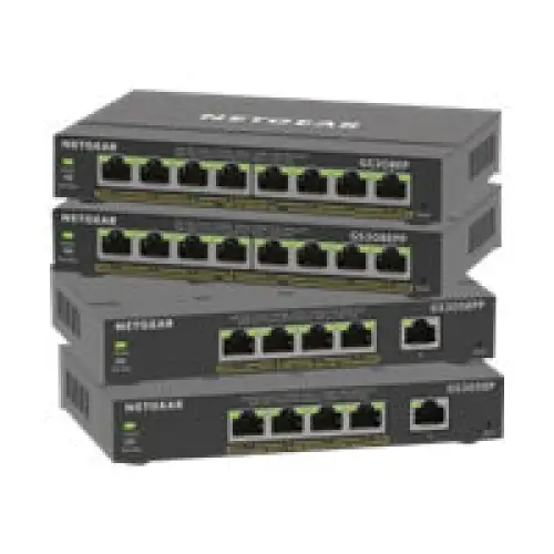 NETGEAR 5PT GE Plus Switch W/POE+ - Комутатор - Уебмениджмънт<<<Мрежи<<<Мрежи и умен дом<<<ALSO&&&Компютър Мрежи и