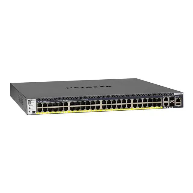 NETGEAR M4300-52G-PoE+ 1000W PSU Stackable Managed Switch with 48x1G PoE+ and 4x10G incl. 2x10GBASE-T and 2xSFP+ Layer