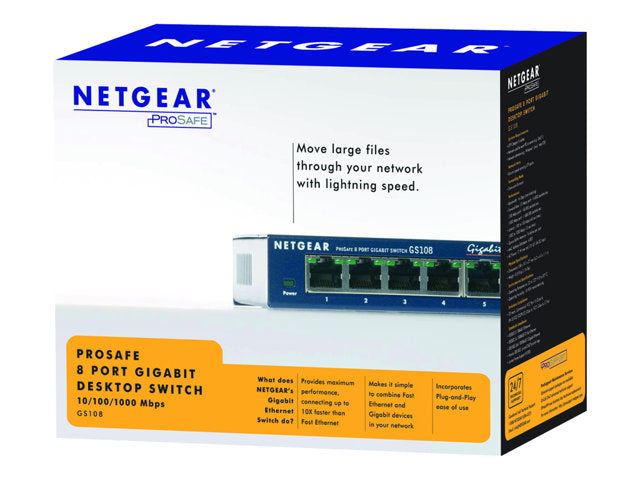 NETGEAR Gigabit Switch 8xRJ45 10/100/1000 8port Lifetime Warranty EN