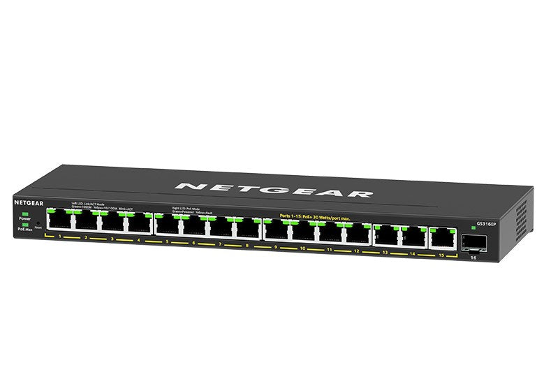 NETGEAR 16PT GE Plus Switch W/ POE+