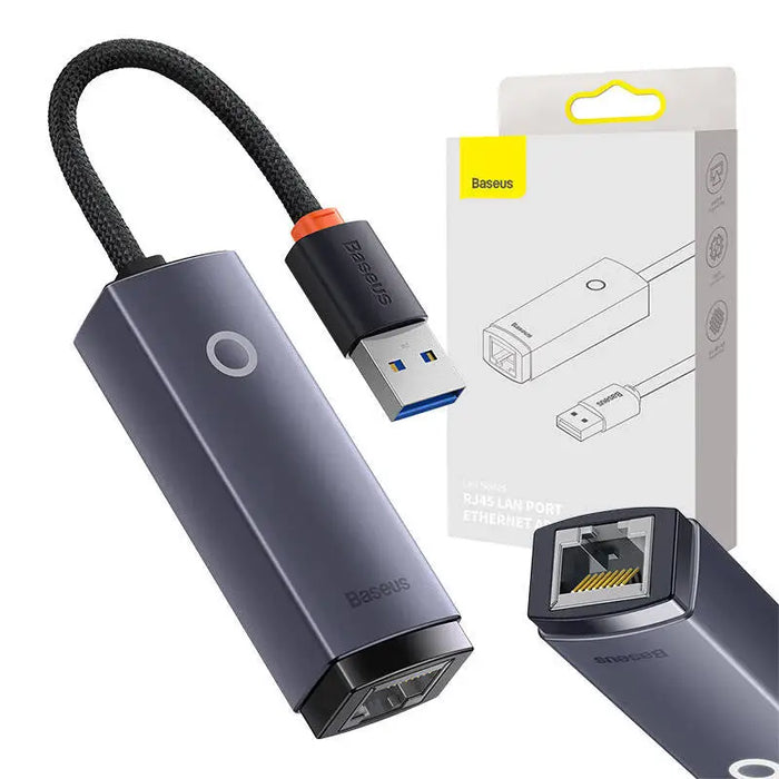 Network adapter Baseus Lite Series USB to RJ45 1000Mbps (grey) - Adapters connectors and converters<<<IT