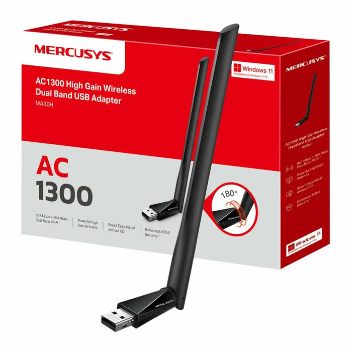 Network Adaptor Mercusys MA30H - Адаптери<<<Компютър Кабели и адаптери<<<Компютри| Електроника<<<BigBuy&&&Wireless USB
