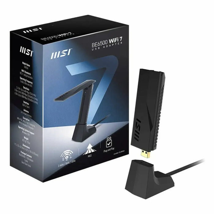 Network Adaptor MSI GUBE65 Black - Компютър Мрежи и компоненти<<<Компютри| Електроника<<<BigBuy&&&Точки за