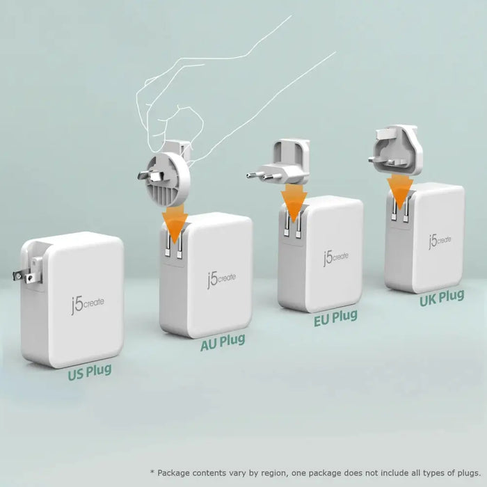 Network charger j5create JUP43130E 130W 4 ports USB-C USB-A - Зарядни за телефони<<<Мобилни телефони и