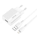 Network charger VFAN E01 1x USB 2.4A + Lightning cable (white) - mains chargers<<<Chargers<<<GSM Accessories<<<InnproXML