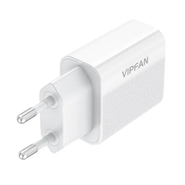 Network charger VFAN E01 1x USB 2.4A + Lightning cable (white) - mains chargers<<<Chargers<<<GSM Accessories<<<InnproXML