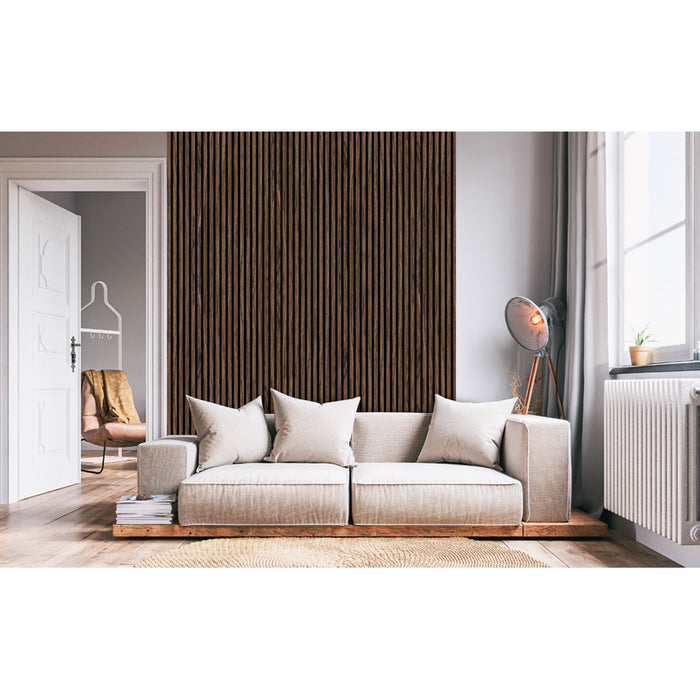 ACOUSTIC PANEL WITH NATURAL VENEER NEUHOFER WALNUT 267X57X1.9 CM