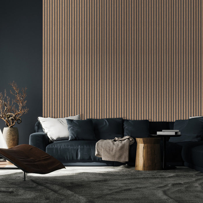 3D MDF WALL PANELS NEUHOFER OAK LAMINATED 267X18X0.8 CM