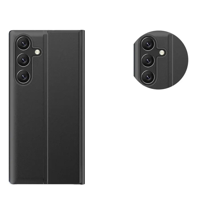 New Sleep Case for Samsung Galaxy S25 Cover with Flip and Stand - Black - Cell phone cases and covers<<<HurtelXML