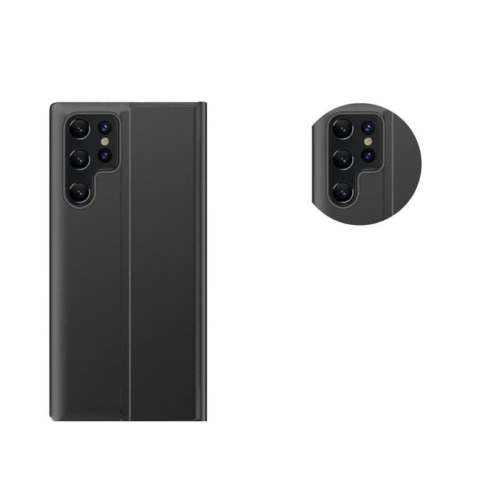 New Sleep View Case for Samsung S24 Ultra with flap - black - Cell phone cases and covers<<<HurtelXML