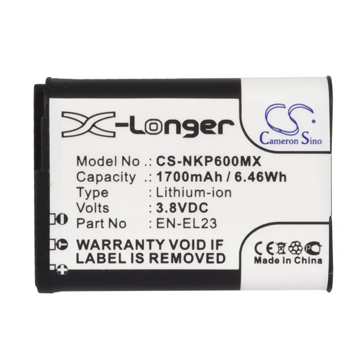 NIKON EN-E23 Coolpix P600 camera battery; P900 LiIon 3.8V 1700mAh Cameron Sino - Батерии за фотоапарати и