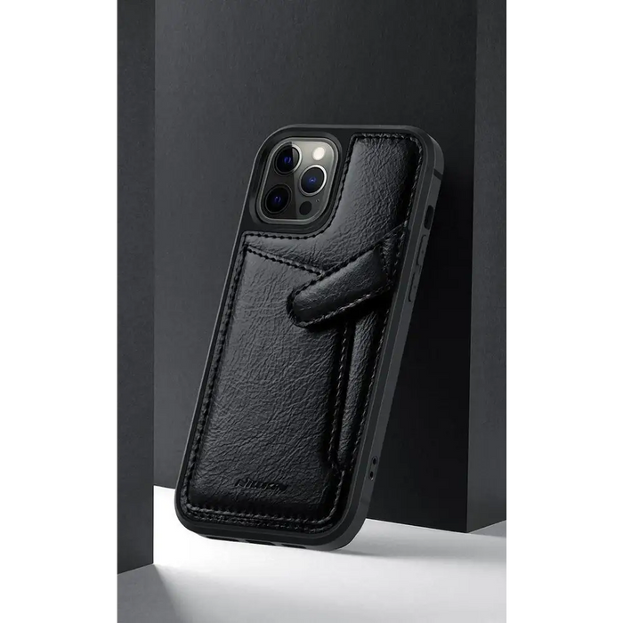 Nillkin Aoge Leather Case Flexible Armored Genuine Leather Case with Pocket for iPhone 12 Mini Black - Cell phone cases