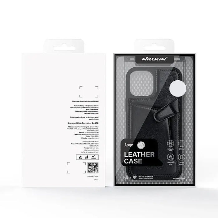 Nillkin Aoge Leather Case flexible armored genuine leather case with pocket for iPhone 12 mini brown - Cell phone cases